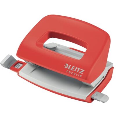 Leitz Mini Perforatore NeXXt ergonomico 10 fogli con guida rosso Perforazione fino a 10 fogli; l'impugnatura comoda e la barra di guida garantiscono una perforazione precisa Leitz Mini Perforatore NeXXt ergonomico 10 fogli con guida rosso Perforazione fino a 10 fogli; l'impugnatura comoda e la barra di guida garantiscono una perforazione precisa