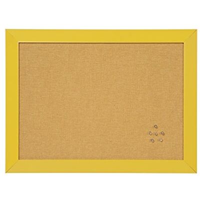 Bi-Office Pannello Per Avvisi Kamashi Medina, Cornice in MDF, Bacheca Per L'Uso Con Puntine, 60x45, In Tessuto Giallo Bi-Office Pannello Per Avvisi Kamashi Medina, Cornice in MDF, Bacheca Per L'Uso Con Puntine, 60x45, In Tessuto Giallo