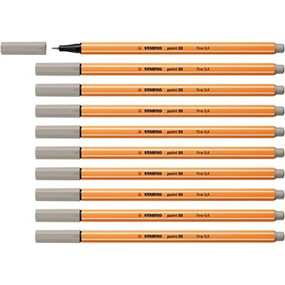 STABILO point 88 Fineliner Confezione da 10 Grigio caldo STABILO point 88 Fineliner Confezione da 10 Grigio caldo