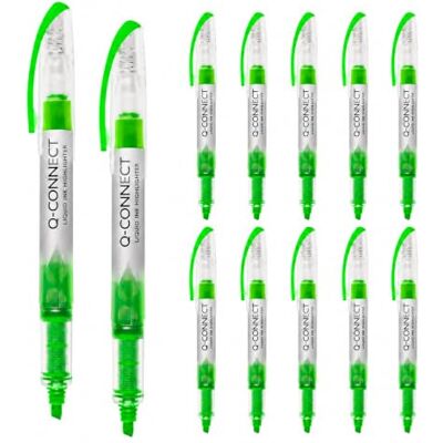 Q-Connect Evidenziatori a Penna Verdi 1-4 mm, 12 Pezzi Q-Connect Evidenziatori a Penna Verdi 1-4 mm, 12 Pezzi