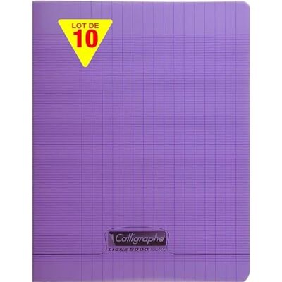 Calligraphe Taccuini con graffette viola (una marca di Clairefontaine), 17 x 22 cm, 96 pagine grandi quadretti, carta bianca 90 g, copertina in polipro trasparente Calligraphe Taccuini con graffette viola (una marca di Clairefontaine), 17 x 22 cm, 96 pagine grandi quadretti, carta bianca 90 g, copertina in polipro trasparente