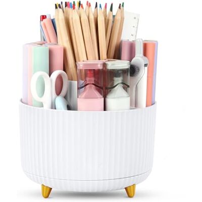 MOXYOY Organizer da scrivania con portapenne girevole a 360°, organizer da scrivania con 5 scomparti, portapenne per casa, ufficio, scuola, aula MOXYOY Organizer da scrivania con portapenne girevole a 360°, organizer da scrivania con 5 scomparti, portapenne per casa, ufficio, scuola, aula
