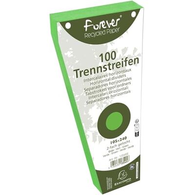 Exacompta Rif. 13545E Cartone da 6 confezioni da 100 spine intercalari trapezoidali a tinta unita, forate per sempre, 105 x 240 mm, colore: verde Exacompta Rif. 13545E Cartone da 6 confezioni da 100 spine intercalari trapezoidali a tinta unita, forate per sempre, 105 x 240 mm, colore: verde