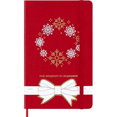 Moleskine Taccuini Natalizi, Taccuino a Righe, Copertina Rigida e Chiusura Elastica, Ideale come Regalo di Natale, Colore Rosso, Formato Large 13 x 21 cm Moleskine Taccuini Natalizi, Taccuino a Righe, Copertina Rigida e Chiusura Elastica, Ideale come Regalo di Natale, Colore Rosso, Formato Large 13 x 21 cm