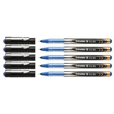 Schneider – Set di 5 penne roller a inchiostro Xtra 805 PTE ago 05 Blu Schneider – Set di 5 penne roller a inchiostro Xtra 805 PTE ago 05 Blu