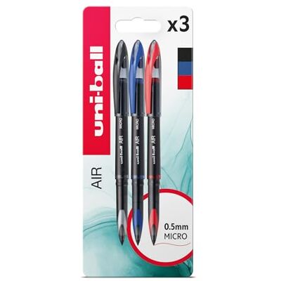 Uni-Ball UBA-188-M Air Micro 3pc Blister Nero/Blu/Rosso Plastica Imballaggio Libero Uni-Ball UBA-188-M Air Micro 3pc Blister Nero/Blu/Rosso Plastica Imballaggio Libero
