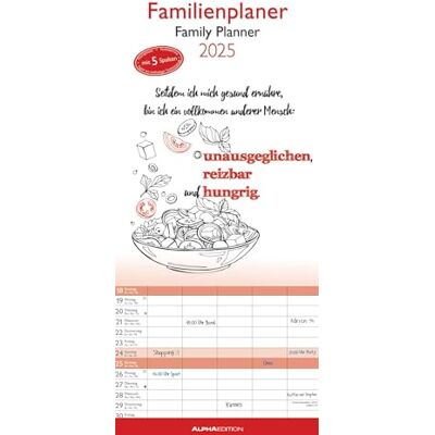 Alpha Typo Art 2025 Agenda familiare, 19,5 x 45 cm Alpha Typo Art 2025 Agenda familiare, 19,5 x 45 cm