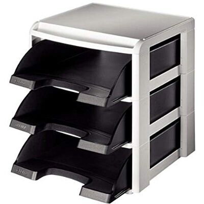 Leitz Organizer per vaschette portacorrispondenza, Formato A4, Nero, Gamma Plus, 53270095 Leitz Organizer per vaschette portacorrispondenza, Formato A4, Nero, Gamma Plus, 53270095