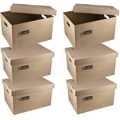 D.RECT KEEP.IT Scatola di Raccolta 2105 Set da 6 – Contenitori Archiviazione in Cartone 420 g/m² con Coperchio Separato – Per 4 Scatole Archivio da 105 mm – Cartone Alcalino a 3 Strati D.RECT KEEP.IT Scatola di Raccolta 2105 Set da 6 – Contenitori Archiviazione in Cartone 420 g/m² con Coperchio Separato – Per 4 Scatole Archivio da 105 mm – Cartone Alcalino a 3 Strati