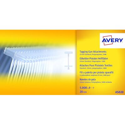 Avery Fili a Paletta per Pistola Sparafili, Lunghezza 20 mm, 5000 Pezzi Avery Fili a Paletta per Pistola Sparafili, Lunghezza 20 mm, 5000 Pezzi