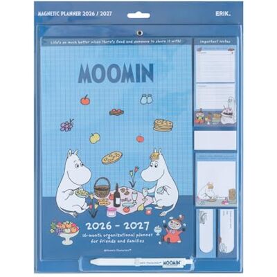 Grupo Erik Calendario Famiglia 2027 Moomin Calendario Magnetico Frigo con Penna, Sticky Notes, Shopping List e Stickers Planner Mensile con Spazi per Note, Set 2026 a Dic 2027 (30 x 35 cm) Grupo Erik Calendario Famiglia 2027 Moomin Calendario Magnetico Frigo con Penna, Sticky Notes, Shopping List e Stickers Planner Mensile con Spazi per Note, Set 2026 a Dic 2027 (30 x 35 cm)