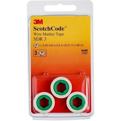 3M 3 m Scotch Codice SDR 3 cavo markierer rotoli, punto 3 (3 pezzi) 3M 3 m Scotch Codice SDR 3 cavo markierer rotoli, punto 3 (3 pezzi)