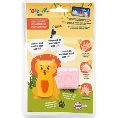 COLOP Cleany LEO timbro lavamani, set di timbri lavamani, motivo leone, con tampone d'inchiostro e sapone COLOP Cleany LEO timbro lavamani, set di timbri lavamani, motivo leone, con tampone d'inchiostro e sapone