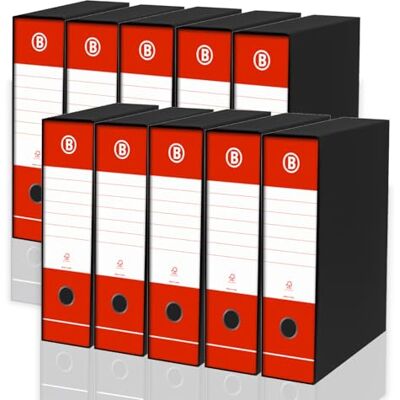 LogicaShop DOX Faldoni Portadocumenti Ufficio con Custodia, Raccoglitore ad Anelli A4, Dorso 8, Formato Commerciale, 32 cm Altezza, Classificatori Dossier Archivio Fatture e Documenti, 10 Pz (Rosso) LogicaShop DOX Faldoni Portadocumenti Ufficio con Custodia, Raccoglitore ad Anelli A4, Dorso 8, Formato Commerciale, 32 cm Altezza, Classificatori Dossier Archivio Fatture e Documenti, 10 Pz (Rosso)