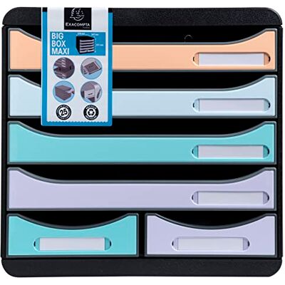 Exacompta Rif. BIG-BOX MAXI 1 Cassetto 4 cassetti per documento A4+ e 2 cassetti piccoli per utensili Dimensioni esterne: P 34,7 x 27,8 x H 27,1 cm Acquerel Exacompta Rif. BIG-BOX MAXI 1 Cassetto 4 cassetti per documento A4+ e 2 cassetti piccoli per utensili Dimensioni esterne: P 34,7 x 27,8 x H 27,1 cm Acquerel