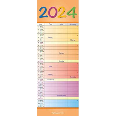 Alpha Rainbow 2024 Calendario a strisce, 15 x 42 cm Alpha Rainbow 2024 Calendario a strisce, 15 x 42 cm