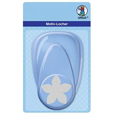 URSUS Perforatrice Maxi con Leva, Motivo a Fiori di Stelle, ca. 50,8 mm, Colore: Blu URSUS Perforatrice Maxi con Leva, Motivo a Fiori di Stelle, ca. 50,8 mm, Colore: Blu