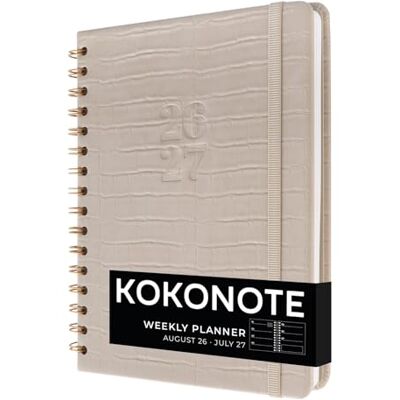 Kokonote Agenda Settimanale 2026 2027 Gray Diario Scoula 2026-2027 per Università e Scuola Superiore Weekly Planner con Copertina Rigida in Ecopolle, Segnalibri, Stickers (17x21,5 cm) Kokonote Agenda Settimanale 2026 2027 Gray Diario Scoula 2026-2027 per Università e Scuola Superiore Weekly Planner con Copertina Rigida in Ecopolle, Segnalibri, Stickers (17x21,5 cm)