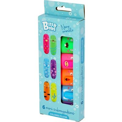 Grafoplás Grafoplas Mini Evidenziatori Fluorescenti Bits&Bobs Nosy Animals, Punta Smussata 1-5 mm, 6 Colori -Giallo, Verde, Fucsia, Arancione, Blu, Viola- Perfetto Materiale Scuola e Cancelleria da Regalare Grafoplás Grafoplas Mini Evidenziatori Fluorescenti Bits&Bobs Nosy Animals, Punta Smussata 1-5 mm, 6 Colori -Giallo, Verde, Fucsia, Arancione, Blu, Viola- Perfetto Materiale Scuola e Cancelleria da Regalare