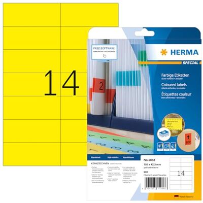 Etichette Rimovibili Gialle Herma - Etichette Etichette Rimovibili Gialle Herma - Etichette