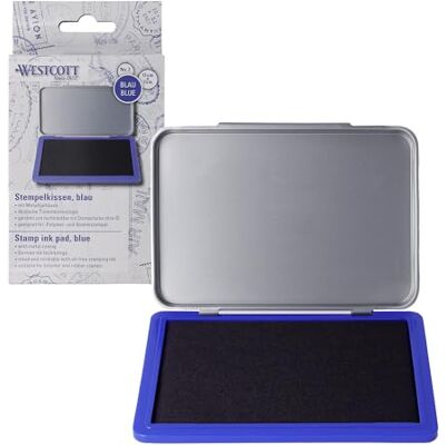 Westcott Tampone No. 2 Blu Tampone da 7 x 11 cm in custodia in metallo Pre-intinto e ricaricabile con inchiostro privo di olio Tecnologia di inchiostro tedesca per risultati precisi E-744400 Westcott Tampone No. 2 Blu Tampone da 7 x 11 cm in custodia in metallo Pre-intinto e ricaricabile con inchiostro privo di olio Tecnologia di inchiostro tedesca per risultati precisi E-744400