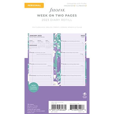 Filofax Personal Illustrato Floreale Settimana Su Due Pagine Diario Filofax Personal Illustrato Floreale Settimana Su Due Pagine Diario