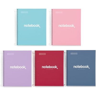 Miquelrius Pack 5 quaderni A5, Notebook Emozioni, 120 Fogli 90 g/m², Quaderno a griglia, Taccuino con copertina rigida e a spirale, 2 fori per l'archiviazione, Ideale per il ritorno a scuola Miquelrius Pack 5 quaderni A5, Notebook Emozioni, 120 Fogli 90 g/m², Quaderno a griglia, Taccuino con copertina rigida e a spirale, 2 fori per l'archiviazione, Ideale per il ritorno a scuola
