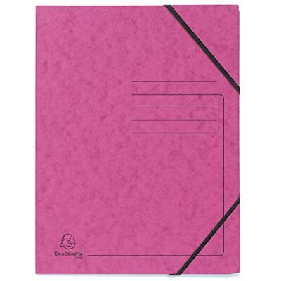 Exacompta Rif. 555420E Cartone da 25 cartelline con elastici senza patta stampate, buste in carta lucida 355 g/m², dimensioni 24 x 32 cm, per documenti in formato A4, colore rosa Exacompta Rif. 555420E Cartone da 25 cartelline con elastici senza patta stampate, buste in carta lucida 355 g/m², dimensioni 24 x 32 cm, per documenti in formato A4, colore rosa