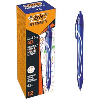 BIC Intensity Quick Dry, Penne Gel Blu, Punta Media 0,7mm, Inchiostro Scorrevole e Asciugatura Ultra-Rapida, 12 Unità, Penne Blu, Cancelleria Scuola e Ufficio BIC Intensity Quick Dry, Penne Gel Blu, Punta Media 0,7mm, Inchiostro Scorrevole e Asciugatura Ultra-Rapida, 12 Unità, Penne Blu, Cancelleria Scuola e Ufficio
