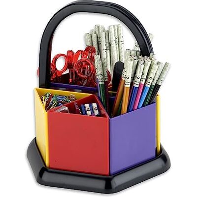 Adventa Organizer da scrivania con 6 portapenne, portapenne, portapenne, accessori da ufficio, organizer per cancelleria, organizer da scrivania con manico (multicolore) Adventa Organizer da scrivania con 6 portapenne, portapenne, portapenne, accessori da ufficio, organizer per cancelleria, organizer da scrivania con manico (multicolore)