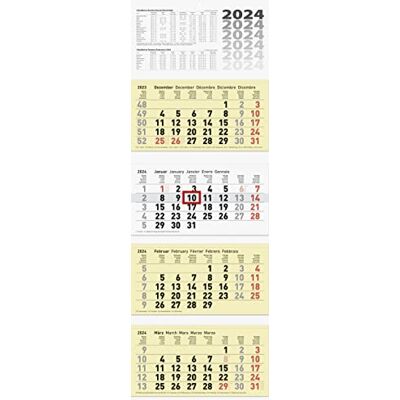 BRUNNEN Calendario da 4 mesi 2024, 1 foglio = 1 mese 32 x 94 cm, 4 blocchi mensili Fondo: camoscio BRUNNEN Calendario da 4 mesi 2024, 1 foglio = 1 mese 32 x 94 cm, 4 blocchi mensili Fondo: camoscio