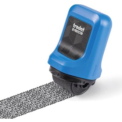 Trodat ID Protector Ink Roller, Timbro a Rullo di Inchiostro per Protezione Dati dal Furto di Identità in 1 Solo Gesto, Colore Rullo Blu Inchiostro Nero Trodat ID Protector Ink Roller, Timbro a Rullo di Inchiostro per Protezione Dati dal Furto di Identità in 1 Solo Gesto, Colore Rullo Blu Inchiostro Nero