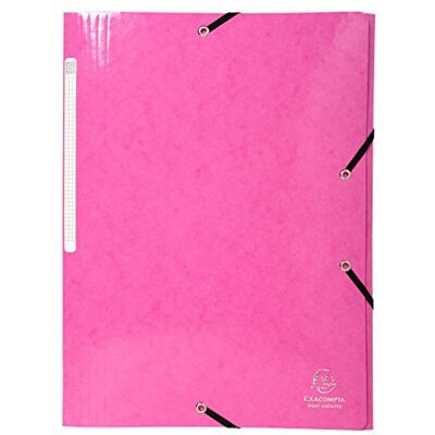 Exacompta Iderama Collection Cartellina elastica a 3 alette, adatta per documenti A4, 425 g/m², con rivestimento lucido, certificazione FSC, confezione da 25, colore: Rosa Exacompta Iderama Collection Cartellina elastica a 3 alette, adatta per documenti A4, 425 g/m², con rivestimento lucido, certificazione FSC, confezione da 25, colore: Rosa