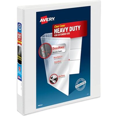 Avery , Raccoglitore particolarmente robusto con 3 anelli, anelli inclinati con un clic, adatto per carta da 21,6 x 27,9 cm, 1 raccoglitore bianco (0) Avery , Raccoglitore particolarmente robusto con 3 anelli, anelli inclinati con un clic, adatto per carta da 21,6 x 27,9 cm, 1 raccoglitore bianco (0)