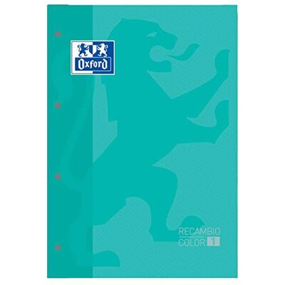 Oxford Ricambio colore menta A4 .80 fogli quadretti 5x5 Oxford Ricambio colore menta A4 .80 fogli quadretti 5x5