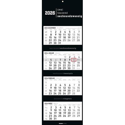 Alpha Calendario da 4 mesi Black 2026 – Calendario da parete 33 x 100 cm con 4 mesi in panoramica e cursore data, calendario pieghevole per ufficio e pianificazione per casa, lavoro e Alpha Calendario da 4 mesi Black 2026 – Calendario da parete 33 x 100 cm con 4 mesi in panoramica e cursore data, calendario pieghevole per ufficio e pianificazione per casa, lavoro e