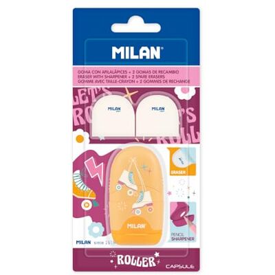MILAN ® Blister affilacoltelli Capsule serie speciale Roller + 2 gomme di ricambio MILAN ® Blister affilacoltelli Capsule serie speciale Roller + 2 gomme di ricambio
