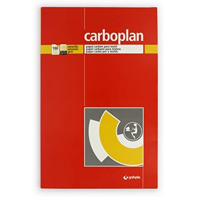 Grafoplás Scatola da 100 fogli di carta carbone giallo 21x33cm Perfetto per il trasferimento di modelli tessili Carboplan Grafoplás Scatola da 100 fogli di carta carbone giallo 21x33cm Perfetto per il trasferimento di modelli tessili Carboplan