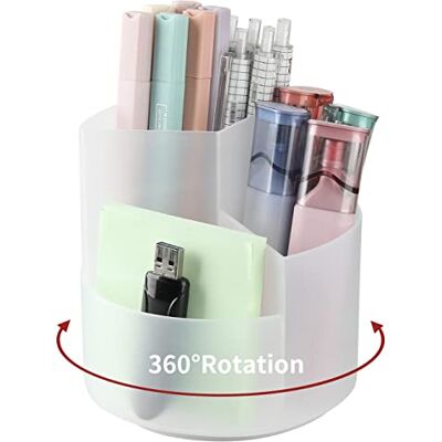 EDENMS Portapenne da scrivania, 3 scomparti, girevole a 360 gradi, organizer da scrivania, organizer per penne da scrivania, articoli di cancelleria, carino, per ufficio, scuola, forniture artistiche EDENMS Portapenne da scrivania, 3 scomparti, girevole a 360 gradi, organizer da scrivania, organizer per penne da scrivania, articoli di cancelleria, carino, per ufficio, scuola, forniture artistiche