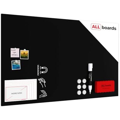ALLboards Lavagna magnetica metallica, 150x90cm, per ogni tipo di magnete, lavagna magnetica + 6 gessetti, 10 magneti e spugna ALLboards Lavagna magnetica metallica, 150x90cm, per ogni tipo di magnete, lavagna magnetica + 6 gessetti, 10 magneti e spugna