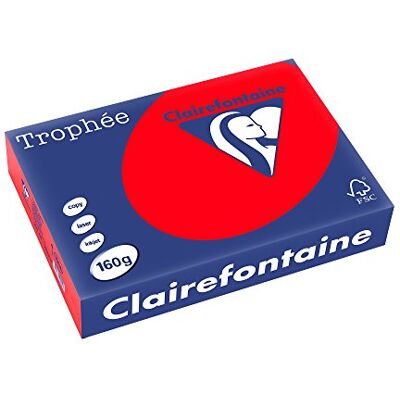 Clairefontaine Trofeo 1004 – Risma di 250 fogli carta 160 g Formato A4 Rosso Clairefontaine Trofeo 1004 – Risma di 250 fogli carta 160 g Formato A4 Rosso