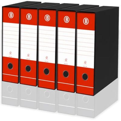 LogicaShop DOX Faldoni Portadocumenti Ufficio con Custodia, Raccoglitore ad Anelli A4, Dorso 8, Formato Commerciale, 32 cm Altezza, Classificatori Dossier Archivio Fatture e Documenti, 5 Pz (Rosso) LogicaShop DOX Faldoni Portadocumenti Ufficio con Custodia, Raccoglitore ad Anelli A4, Dorso 8, Formato Commerciale, 32 cm Altezza, Classificatori Dossier Archivio Fatture e Documenti, 5 Pz (Rosso)