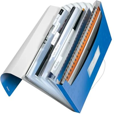 Leitz WOW Archivio a soffietto 6 scomparti Blu metallizzato 45890136 Leitz WOW Archivio a soffietto 6 scomparti Blu metallizzato 45890136