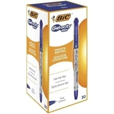 BIC Gelocity Penna a inchiostro gel, 30 pezzi, colore: Blu BIC Gelocity Penna a inchiostro gel, 30 pezzi, colore: Blu
