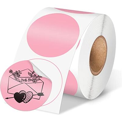 Phomemo Etichette adesive termiche con cerchio rosa, 6,5 cm, etichette adesive rotonde autoadesive, etichette adesive multiuso per logo fai da te, codice QR, inventario-rosa, 750 etichette/1 rotolo Phomemo Etichette adesive termiche con cerchio rosa, 6,5 cm, etichette adesive rotonde autoadesive, etichette adesive multiuso per logo fai da te, codice QR, inventario-rosa, 750 etichette/1 rotolo
