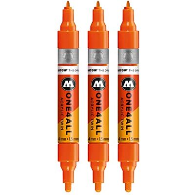 Molotow ONE4ALL Acrylic Twin Dare marcatore, Orange, confezione da Molotow ONE4ALL Acrylic Twin Dare marcatore, Orange, confezione da