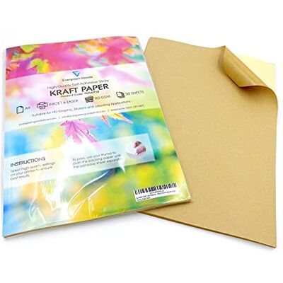 EVG 50 carta kraft Opaco Autoadesivo Etichette Indirizzo Carta Retro appiccicoso Carta adesiva stampabile a getto d'inchiostro e laser carta adesiva per insegne, testo e stampa di immagini EVG 50 carta kraft Opaco Autoadesivo Etichette Indirizzo Carta Retro appiccicoso Carta adesiva stampabile a getto d'inchiostro e laser carta adesiva per insegne, testo e stampa di immagini