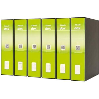 Rexel Esselte Dox 2 Raccoglitore a Leva Formato Protocollo D8, A4, Confezione da 6 Pezzi, Greenery Rexel Esselte Dox 2 Raccoglitore a Leva Formato Protocollo D8, A4, Confezione da 6 Pezzi, Greenery
