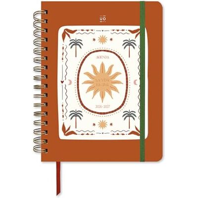 UO Agenda scolastica Sunset settimanale con vista settimanale, inizia a settembre 2026 e termina ad agosto 2027, copertina rigida, include 134 adesivi, elastico, segnalibro a righello e nastro UO Agenda scolastica Sunset settimanale con vista settimanale, inizia a settembre 2026 e termina ad agosto 2027, copertina rigida, include 134 adesivi, elastico, segnalibro a righello e nastro