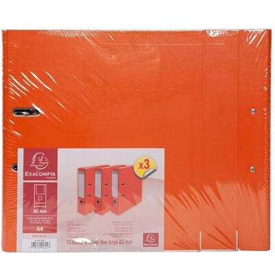 Exacompta Rif. 918414SE Cartone da 4 confezioni da 3 raccoglitori a leva, dorso 75 mm, con etichetta A4, dimensioni 31,8 x 28,5 cm, esterno in polipropilene, interno in carta, arancione Exacompta Rif. 918414SE Cartone da 4 confezioni da 3 raccoglitori a leva, dorso 75 mm, con etichetta A4, dimensioni 31,8 x 28,5 cm, esterno in polipropilene, interno in carta, arancione